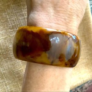 Vintage Bakelite Massive 1 3/8”W Mississippi Mud Bangle Bracelet